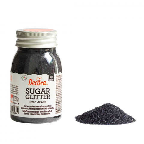 Coloranti Alimentari - Zahar Glitterat Negru, 100 gr