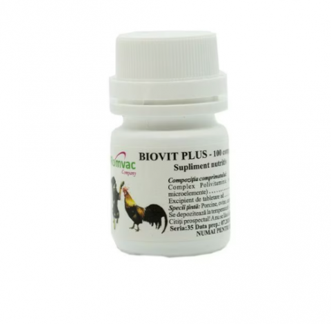 Suplimente si vitamine pisici - Vitamine caini, pisici, pasari, BIOVIT PLUS 100CP