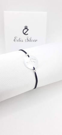 Bratari handmade snur reglabil - Bratara Snur Reglabil,Mama Si Copil -Argint 925