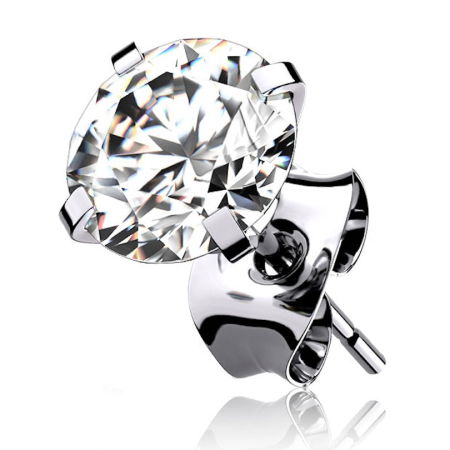 Piercinguri - Cercel de ureche din titan cu piatră 4 mm.