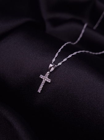 Coliere cu pietre - Colier Argint 925- Cruce Cristal