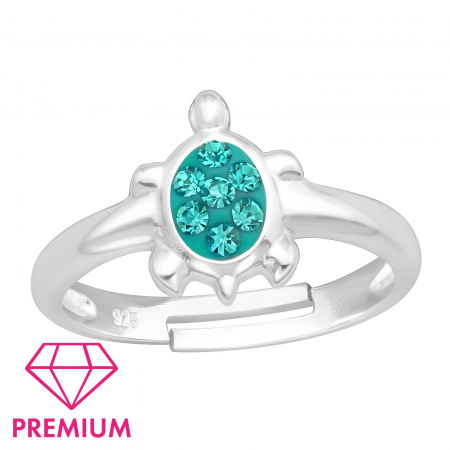 Inele argint pentru copii - Inel Reglabil Copii Broasca Testoasa -Argint 925