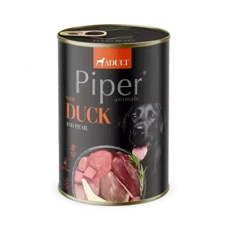 Caini - Conserva pentru caini Piper Adult cu rata & pere 400 gr