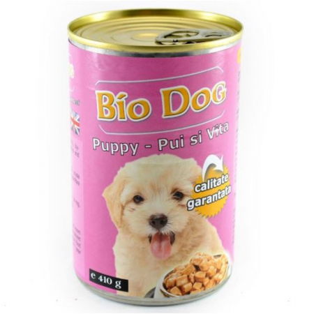 Caini - Hrana umeda pentru caini Biodog Puppy cu pui & vita 410 gr