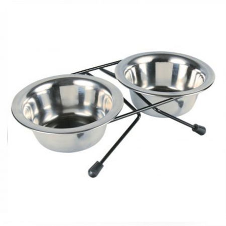 Castroane & boluri - Castron din inox dublu 4Dog  2 x 0,95L