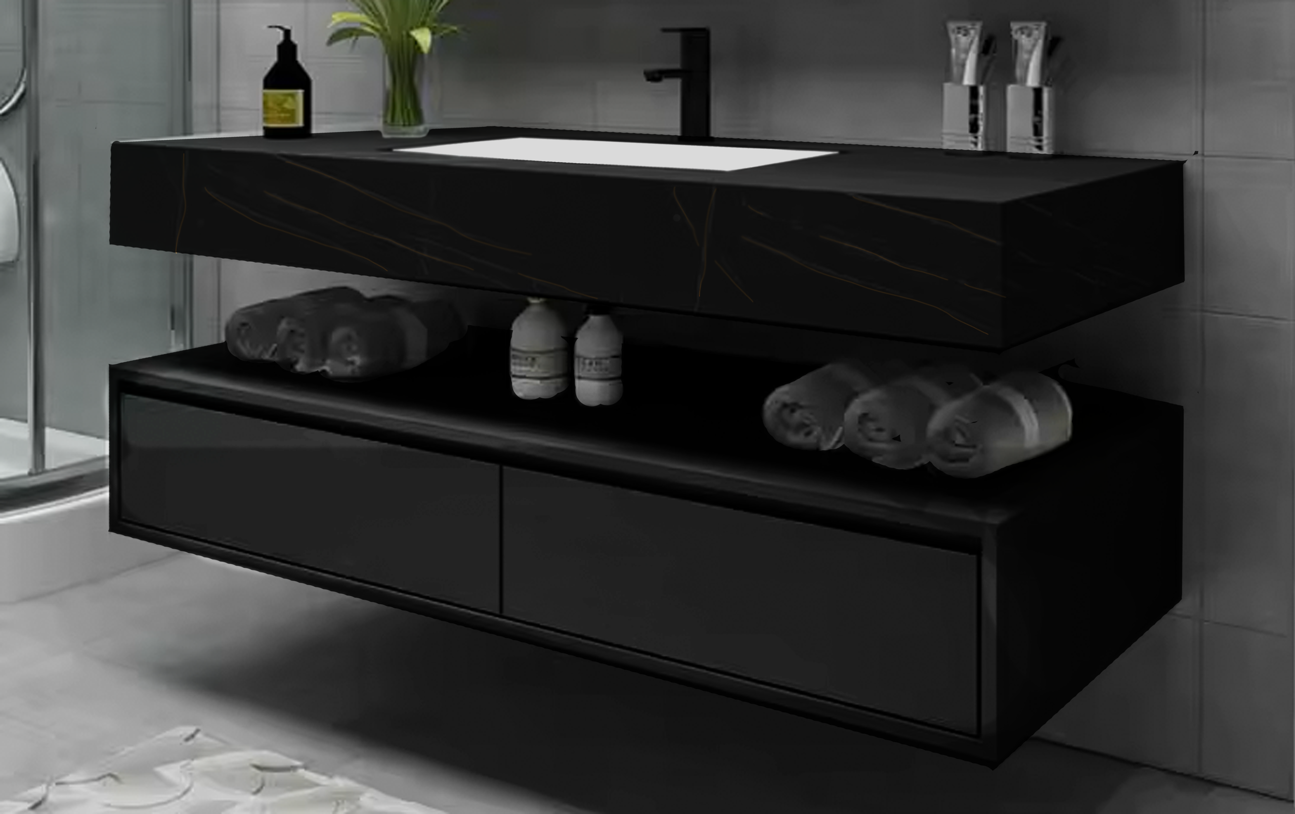 Set mobilier baie SanDonna NOVA A 100 cm Alb - imagine oficiala 1 [0]