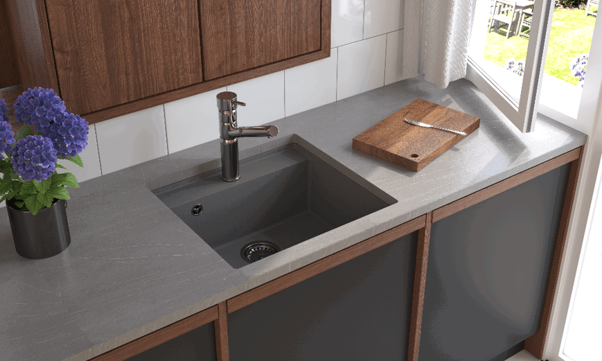 Chiuveta granit SanDonna Selena Negru, 530x500x200 mm - imagine oficiala 1 [2]