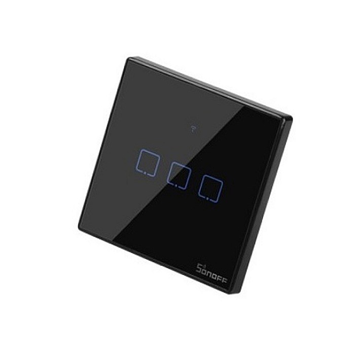 Sonoff t3eu3c-tx touch wifi si rf intrerupator cu 3 canale negru [1]