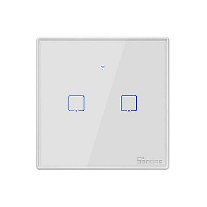 Sonoff t2eu2c-tx touch wifi si rf intrerupator cu 2 canale alb [1]