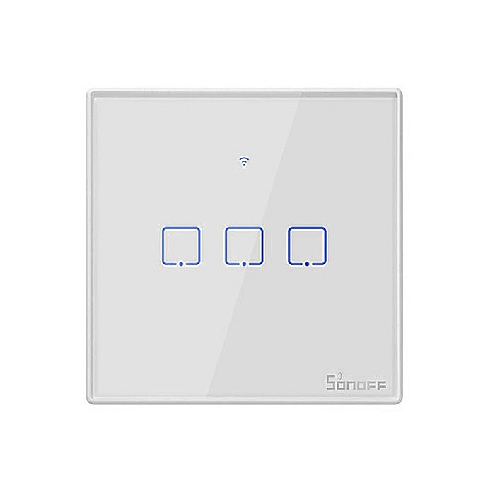 Sonoff t2eu3c-tx touch wifi si rf intrerupator cu 3 canale alb [1]