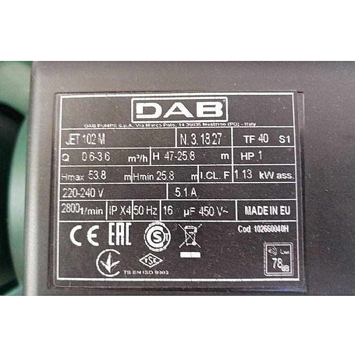 Pompa DAB JET102M pompa centrifugala autoamorsanta fonta 102660040 [2]