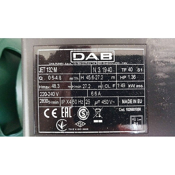 Pompa DAB JET132M pompa centrifugala autoamorsanta fonta 102660100 [2]