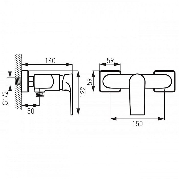 BATERIE PERETE DUS FARA ACCESORII SQUARE BAQ7 FERRO [2]