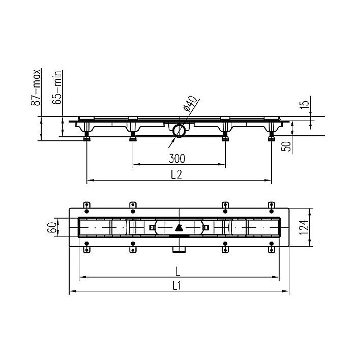 RIGOLA DUS LIV 450MM GRILA INOX GALAXY RAMA INOX 674748 [3]