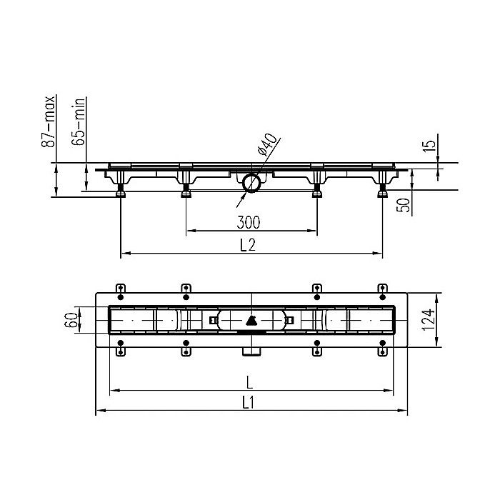 RIGOLA DUS LIV 350MM GRILA INOX GALAXY RAMA INOX 674742 [3]