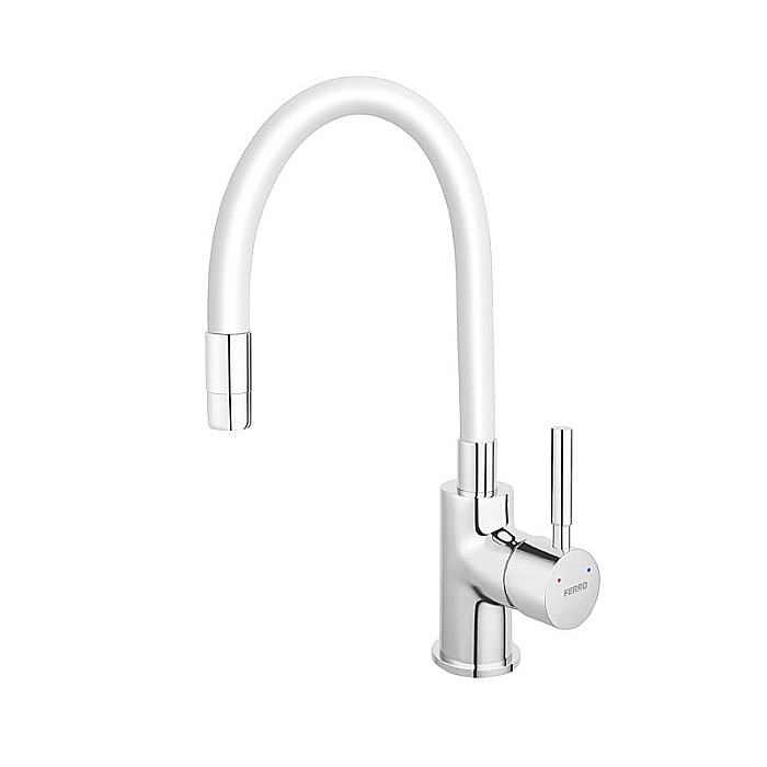 BATERIE BUCATARIE FERRO BZA4W STATIVA CU PIPA FLEXIBILA ZUMBA ALBA [1]