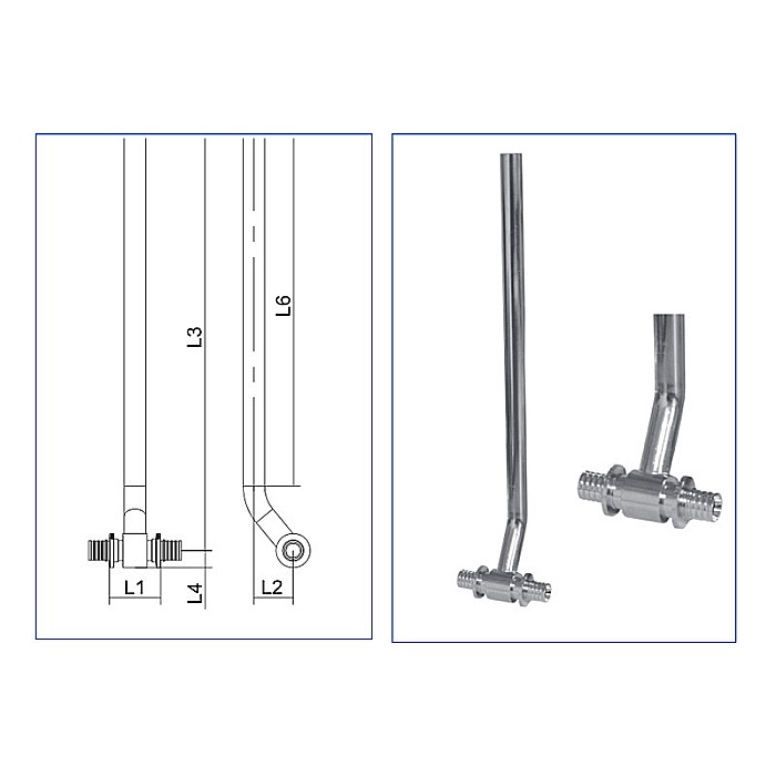 TIJA T CONECTARE LA RADIATOR CUPRU NICHELAT 16-250 PEX PPSU PEXKIT [2]