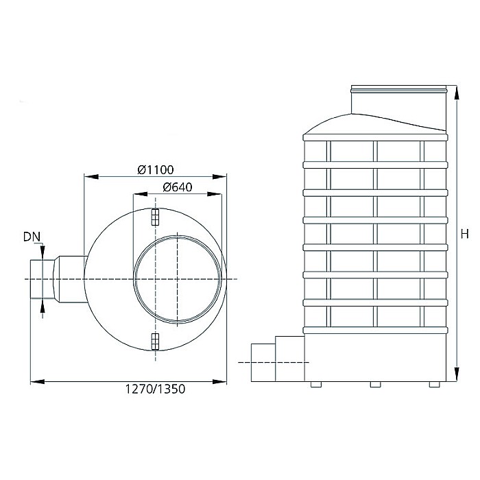 Camin vizitare Kompactkit 1out d.200/160 h= 880 fara capac [2]