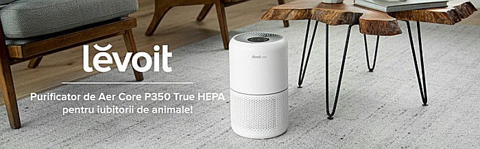 PURIFICATOR DE AER LEVOIT CORE P350-RAC PET CARE FILTRU TRUE HEPA CARBON ACTIV SUPER SILENT TOUCH SCREEN ALB [8]