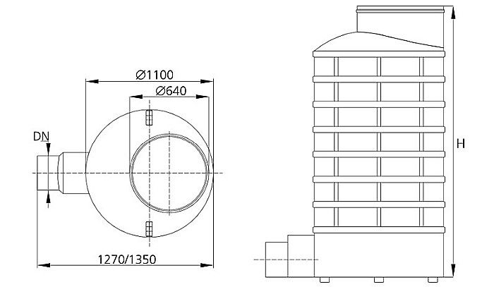 Camin vizitare 1out d.200/160 h=1130 fara capac Kompactkit [2]