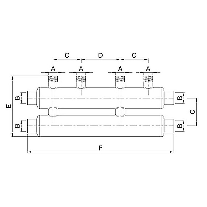 DISTRIBUITOR COLECTOR 11/4-1 INOX 2+1 TESA ITALY [2]
