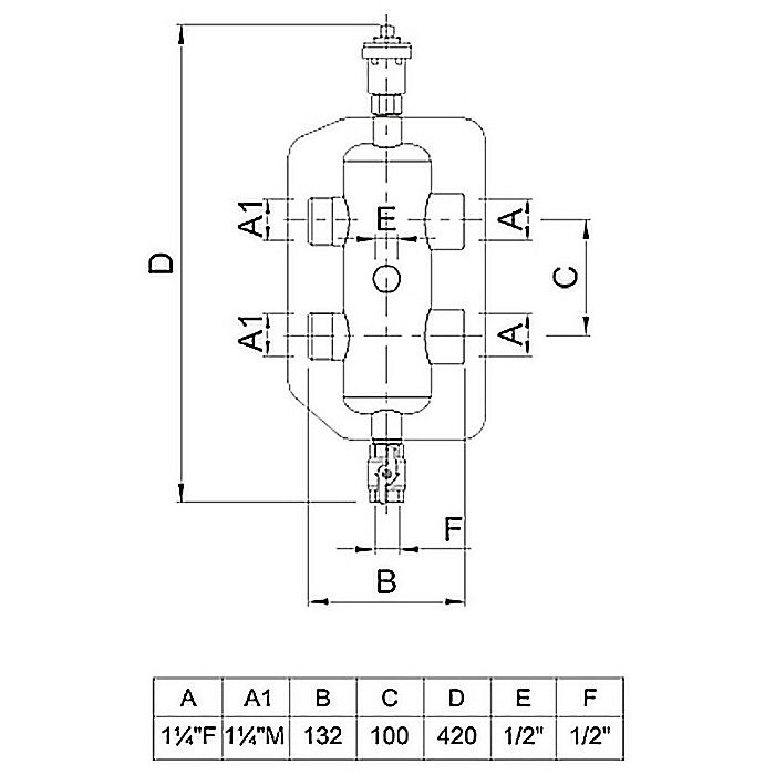BUTELIE EGALIZARE INOX 11/4 ( SEPARATOR HIDRAULIC ) TESA [2]
