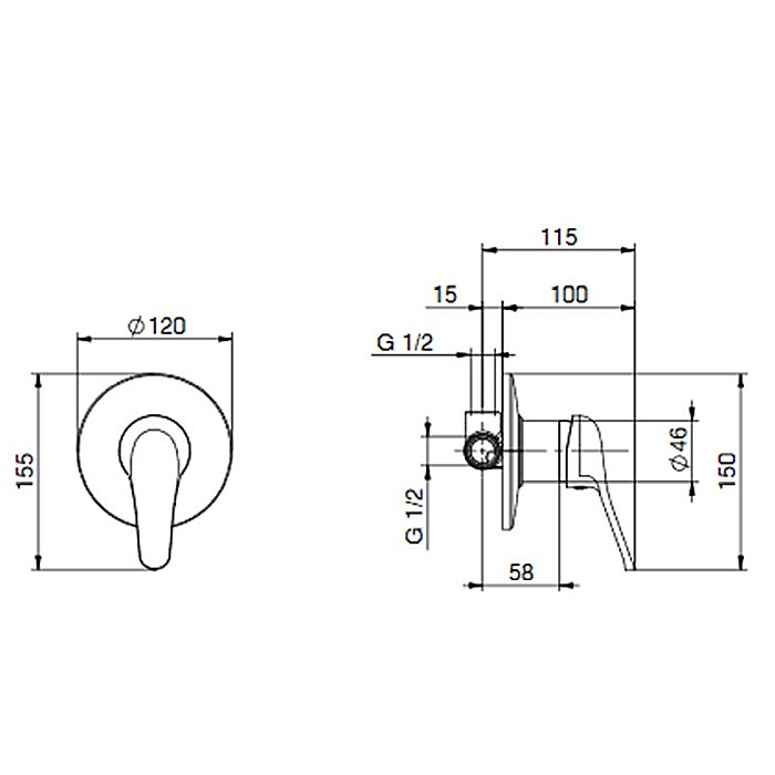 BATERIE MONOCOMANDA INGROPATA TIEMME G06 GAMMA PENTRU CABINA DUS CROM [2]