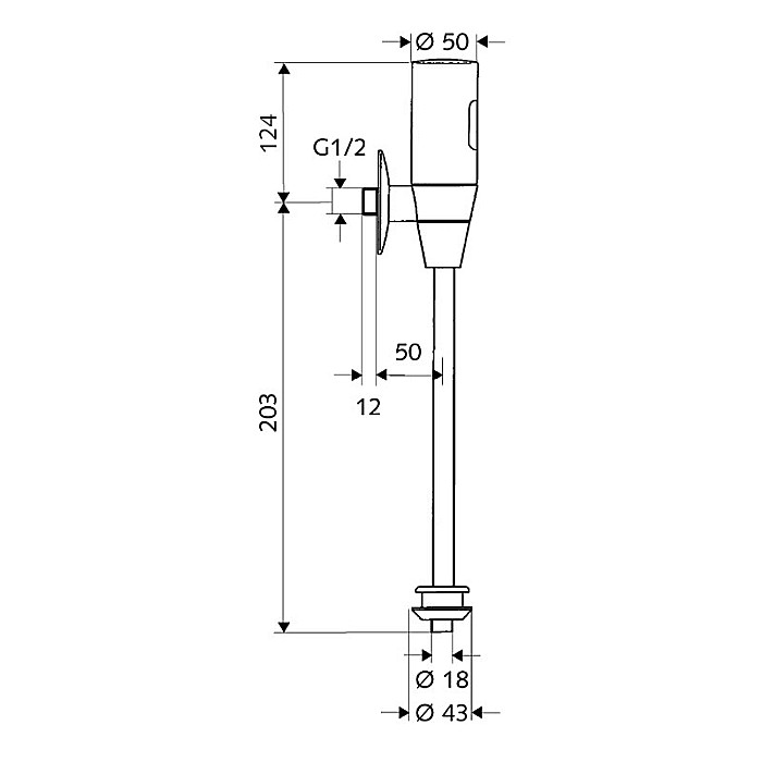 ROBINET PISOAR CU SENZOR INFRAROSU SCHELLTRONIC 9 V AUTOMAT DN,15 011130699 SCHELL [2]