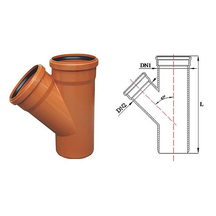 RAMIFICATIE PVC 125-125-45 PORTOCALIE KOMPACTKIT VALROM [1]