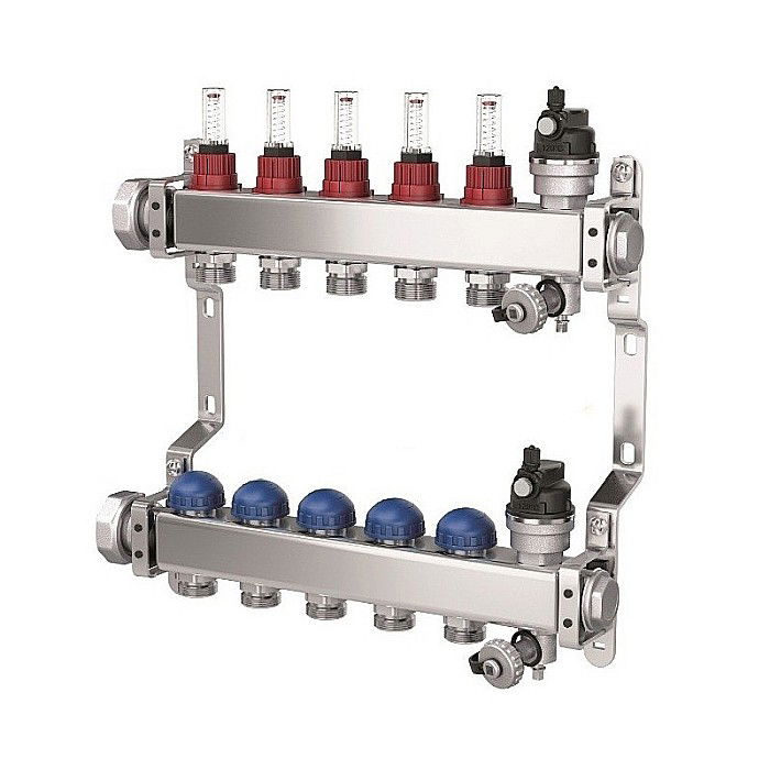 Distribuitor cu debitmetru 9 cai premium line inox PURMO [1]