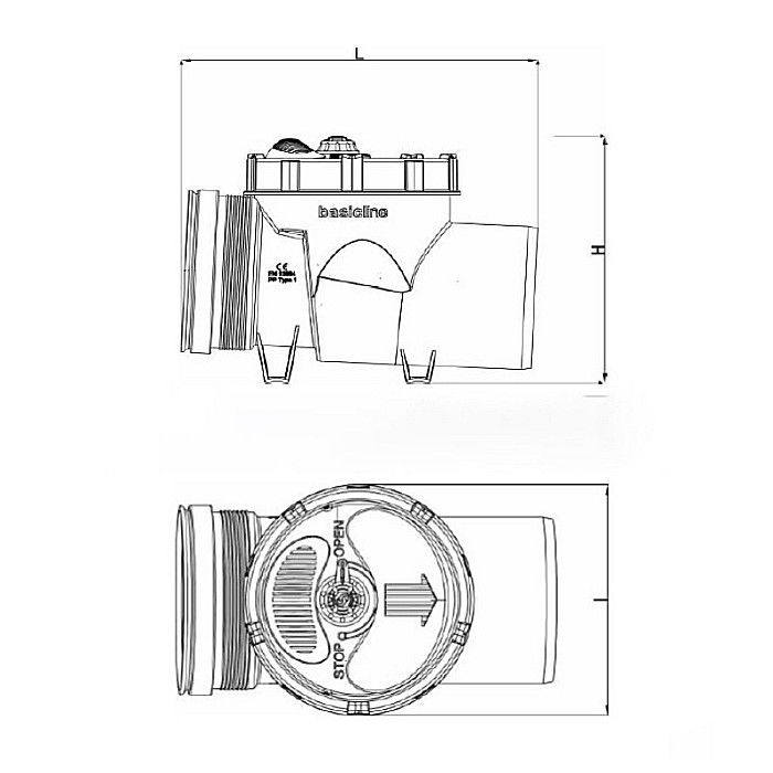 CLAPETA ANTIRETUR PVC 160  CU INCHIZATOR KOMPACTKIT VALROM [2]