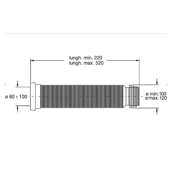BURDUF WC FLEXIBIL 220-550MM BN 8250EX55B0 0180004 BONOMINI [2]
