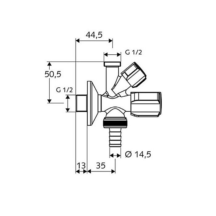 ROBINET COMBINAT 1/2-1/2-3/4 035690699 SCHELL 48035690 [2]