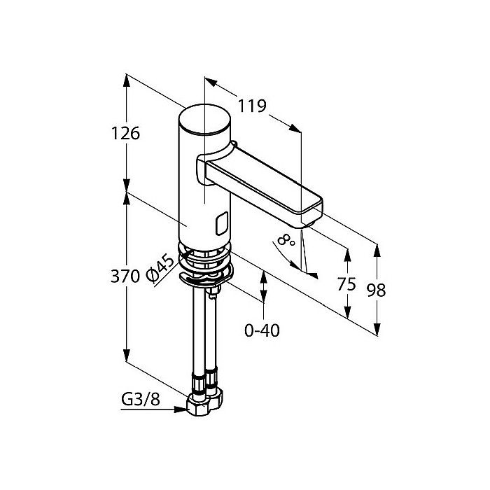 KLUDI BATERIE LAVOAR CU SENZOR ZENTA 38100050 [2]