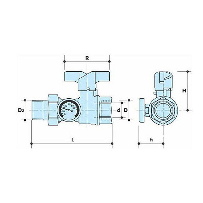 SET ROBINETI 1 FI-FE CU OLANDEZ SI TERMOMETRE PENTRU DISTRIBUITOARE PEXKIT VALROM [2]