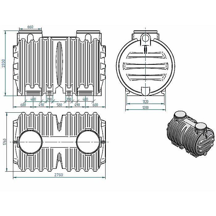 Rezervor apa subteran 5000l o zona acces fara capac Stockkit Valrom 49020550000 [3]