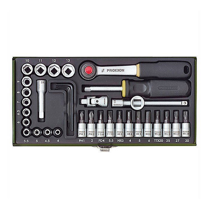 TRUSA DE BITI SI CHEI TUBULARE PENTRU INGINERI 1/4 36 BUC 23080 PROXXON [1]