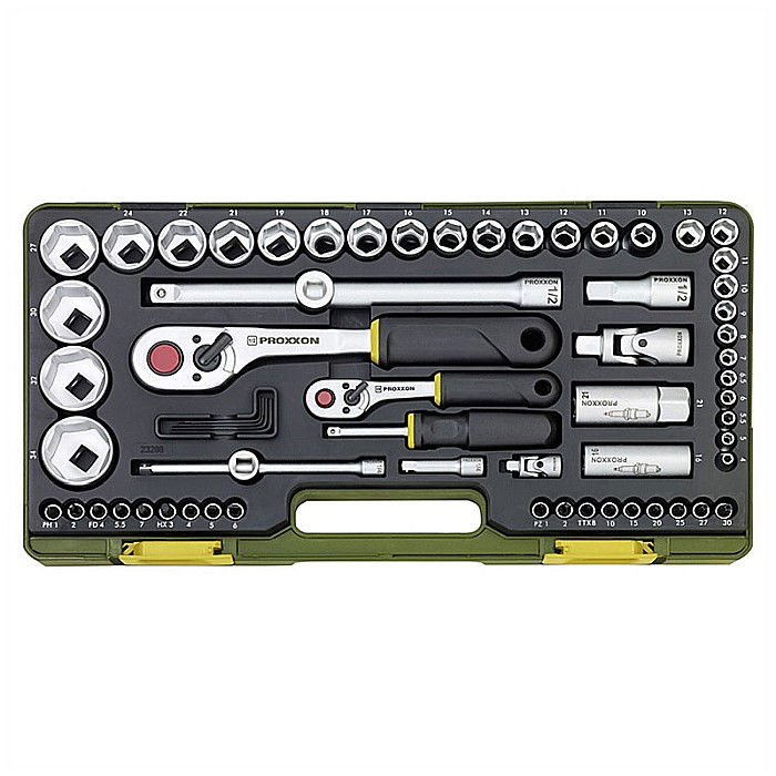 TRUSA COMPLETA CU CHEI TUBULARE DE 1/4 SI 1/2 65 PIESE 23286 PROXXON [1]