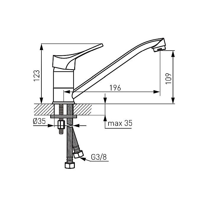 BATERIE BUCATARIE FERRO BSL4 STATIVA CU PIPA MOBILA LUNGA STILLO CROM [2]