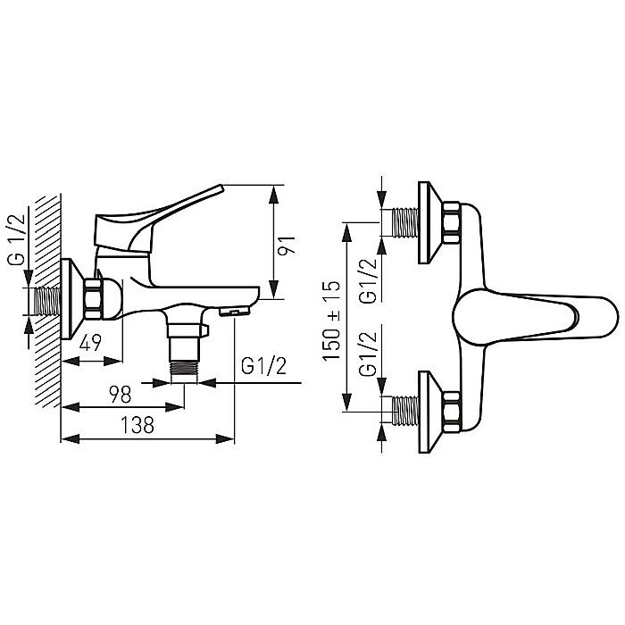 BATERIE CADA DUS FERRO BSL1 PERETE STILLO CROM [2]