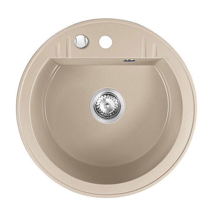 CHIUVETA GRANIT FERRO DRGM1/51SA ROTUNDA 51CM CU O CUVA NISIP MEZZO BEJ [1]