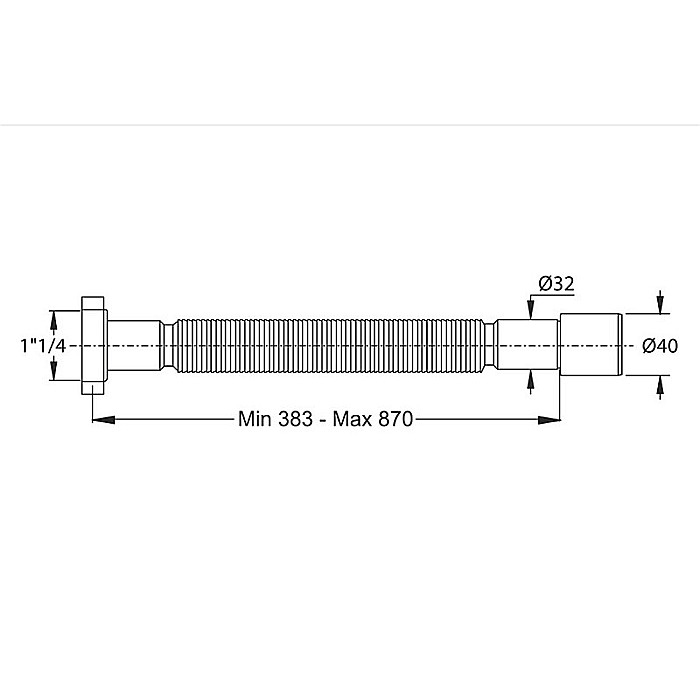 SIFON FLEXIBIL 11/4-40/32 PIULITA PLASTIC 0190007 PP54BO BN 9334  BONOMINI [2]