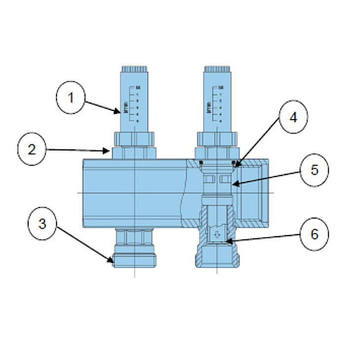 DISTRIBUITOR+COLECTOR 1-3/4 9 CAI CU DEBITMETRE EUROCON PEXKIT VALROM 66420901600 [3]