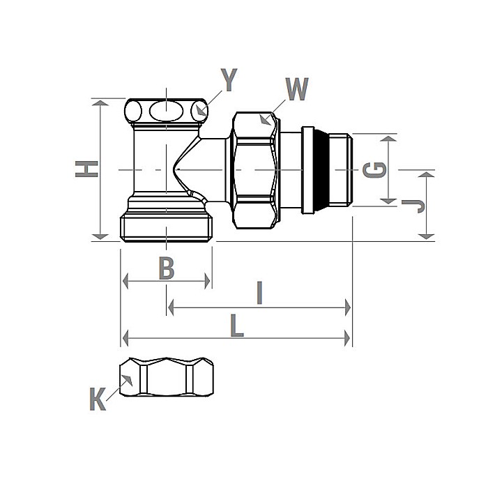 ROBINET RETUR GIACOMINI 1/2 R16X033 [2]