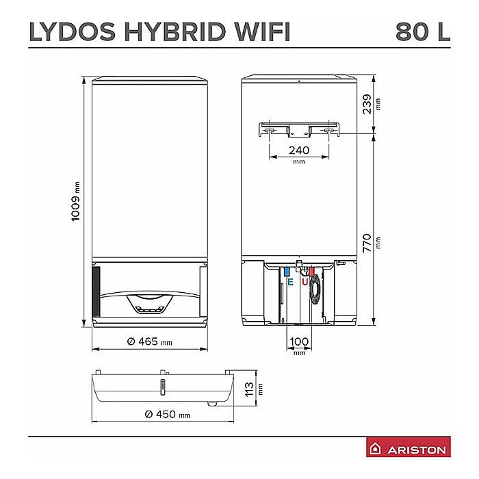 BOILER CU POMPA DE CALDURA ARISTON LYDOS HYBRID WI-FI 80 80L 3629064 [4]