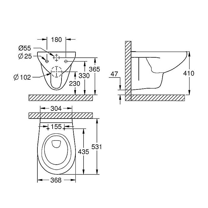 VAS WC SUSPENDAT GROHE 39427000 BAU CERAMIC PENTRU REZERVOR INCASTRAT [4]