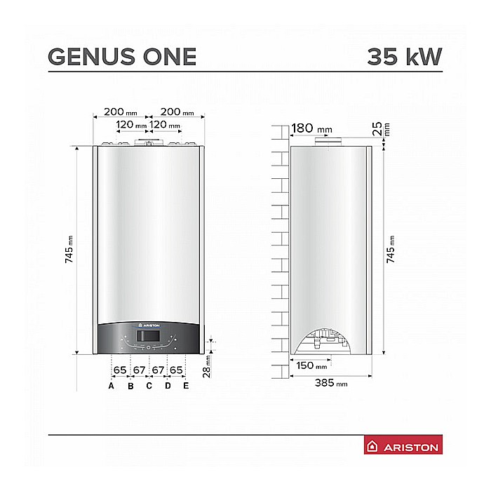 CENTRALA TERMICA PE GAZ ARISTON GENUS ONE+ WIFI 35 KW COMBI IN CONDENSATIE KIT EVACUARE INCLUS 3301779 [6]