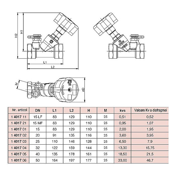 ROBINET DE ECHILIBRARE HERZ 1/2 DN15 1401701 STROMAX [2]