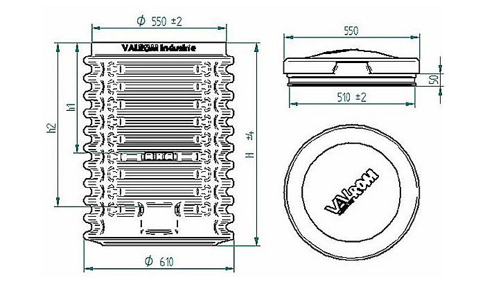 Camin apometru D550 H=1100 cu capac Waterkit [2]