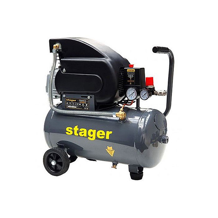 COMPRESOR AER 24L STAGER HM2024F 8BAR 200L/MIN MONOFAZAT ANGRENARE DIRECTA [3]